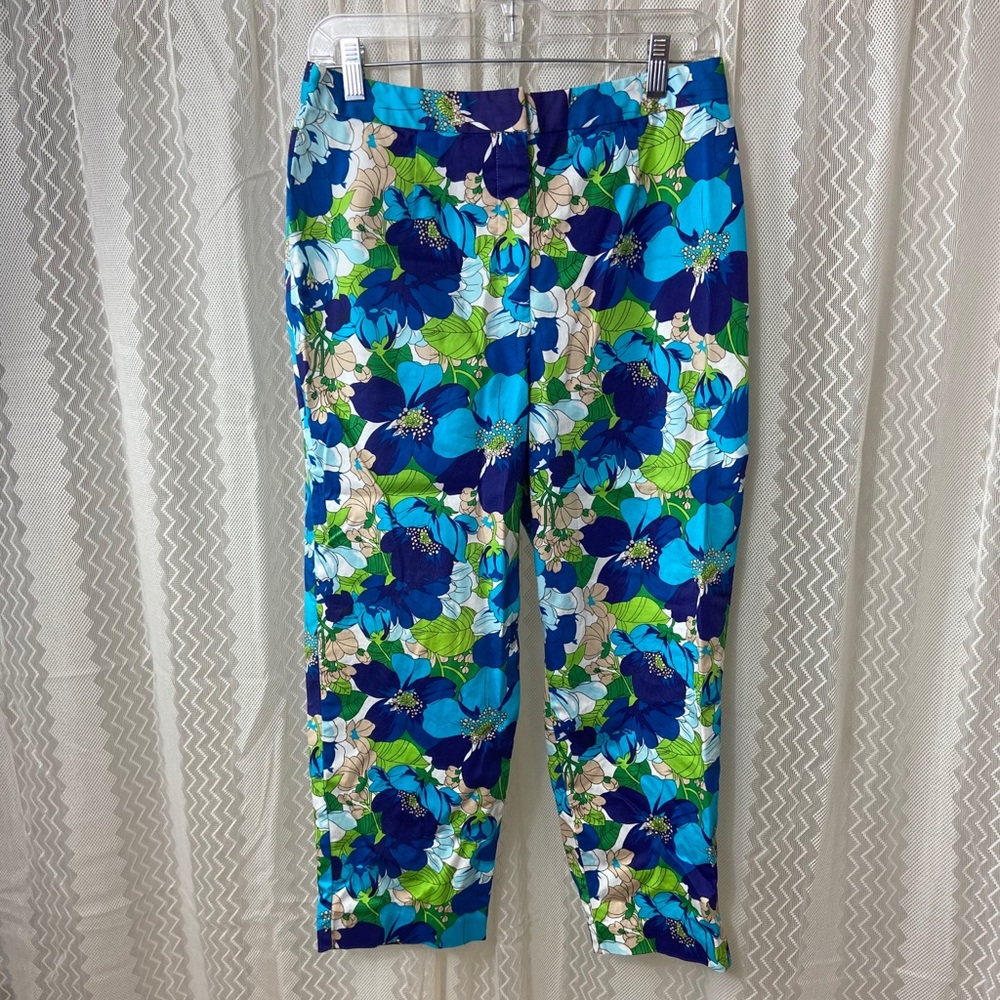 Kathy Ireland Floral Crop Ankle Pants 10 Stretch